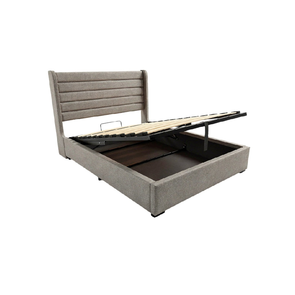 **Cama Box com Dossel Reclinável e Espaço de Armazenamento**